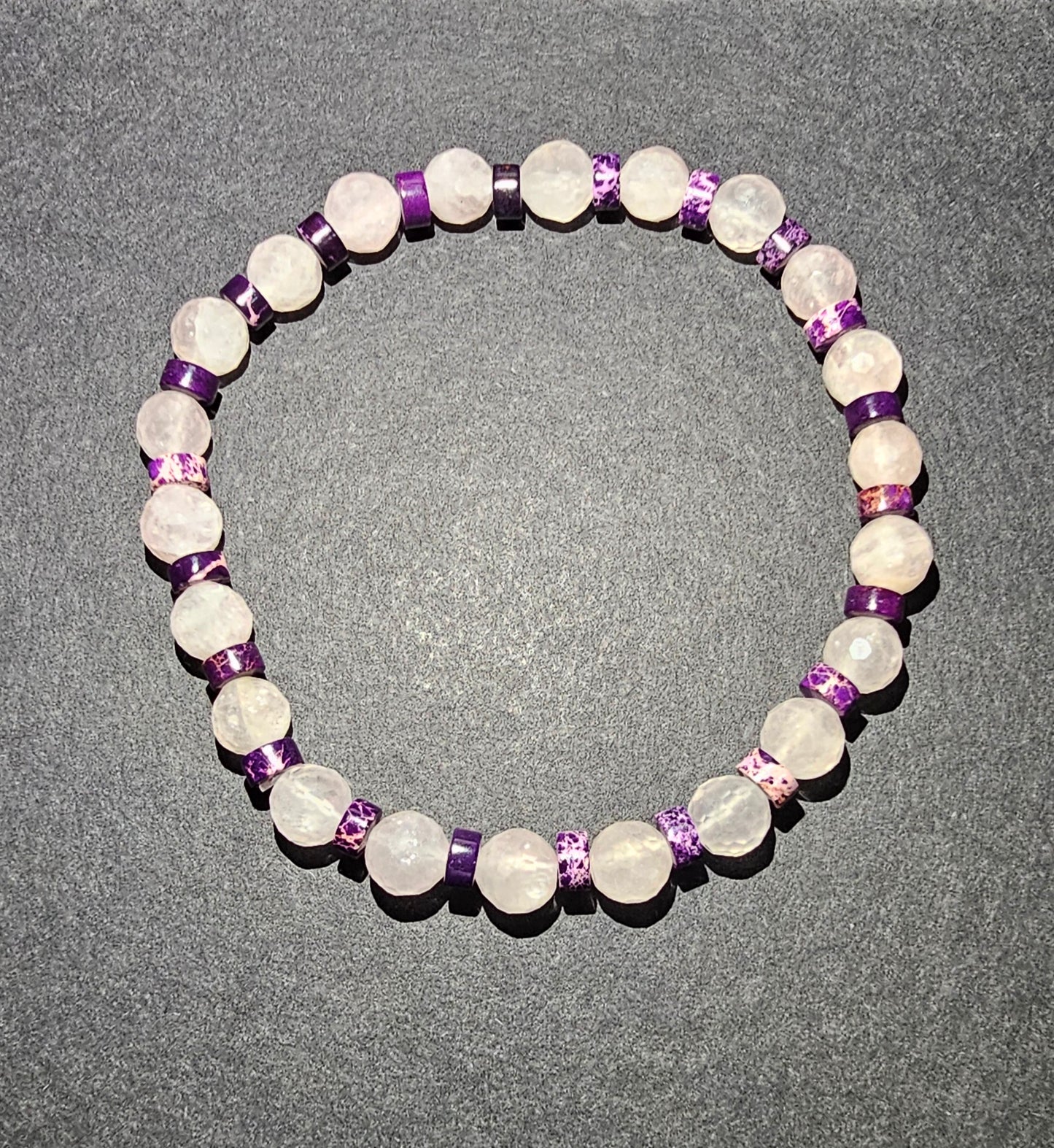 Bracelet en quartz rose et jaspe impériale