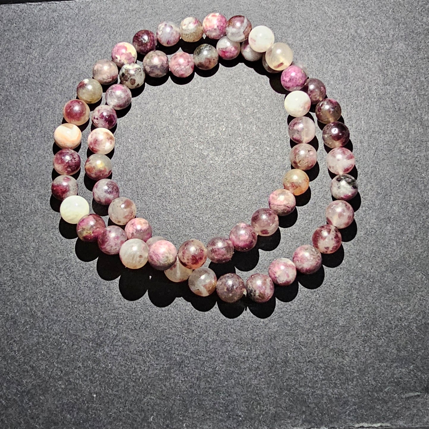Bracelet élastique en tourmaline rose