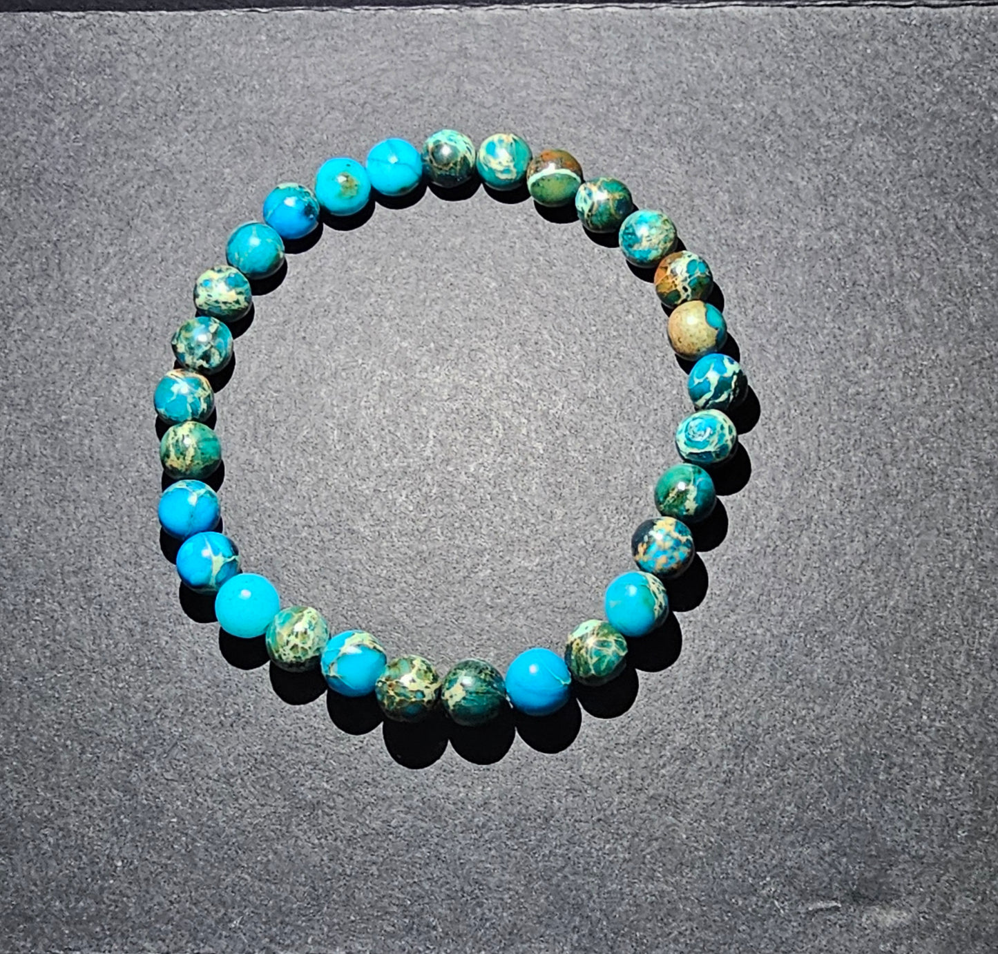 Bracelet élastique en jaspe impérial bleu