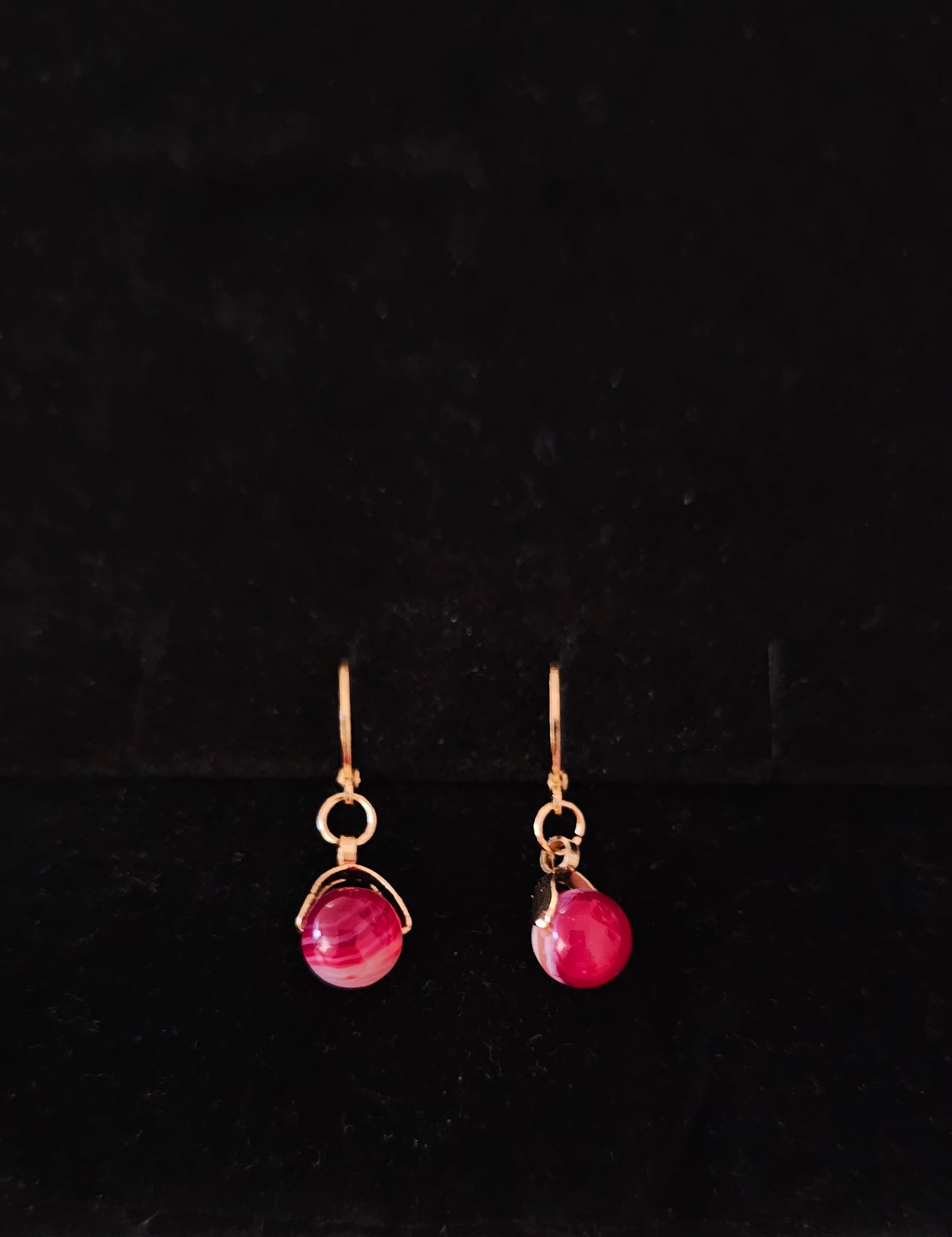 Boucles d'oreilles en acier inoxydable et agate rubanée