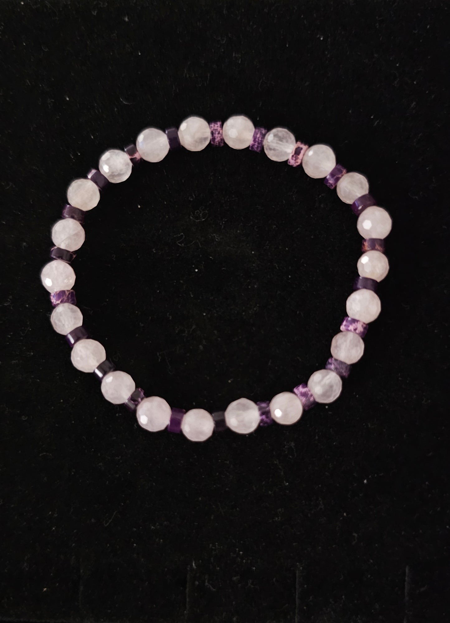 Bracelet en quartz rose et jaspe impériale
