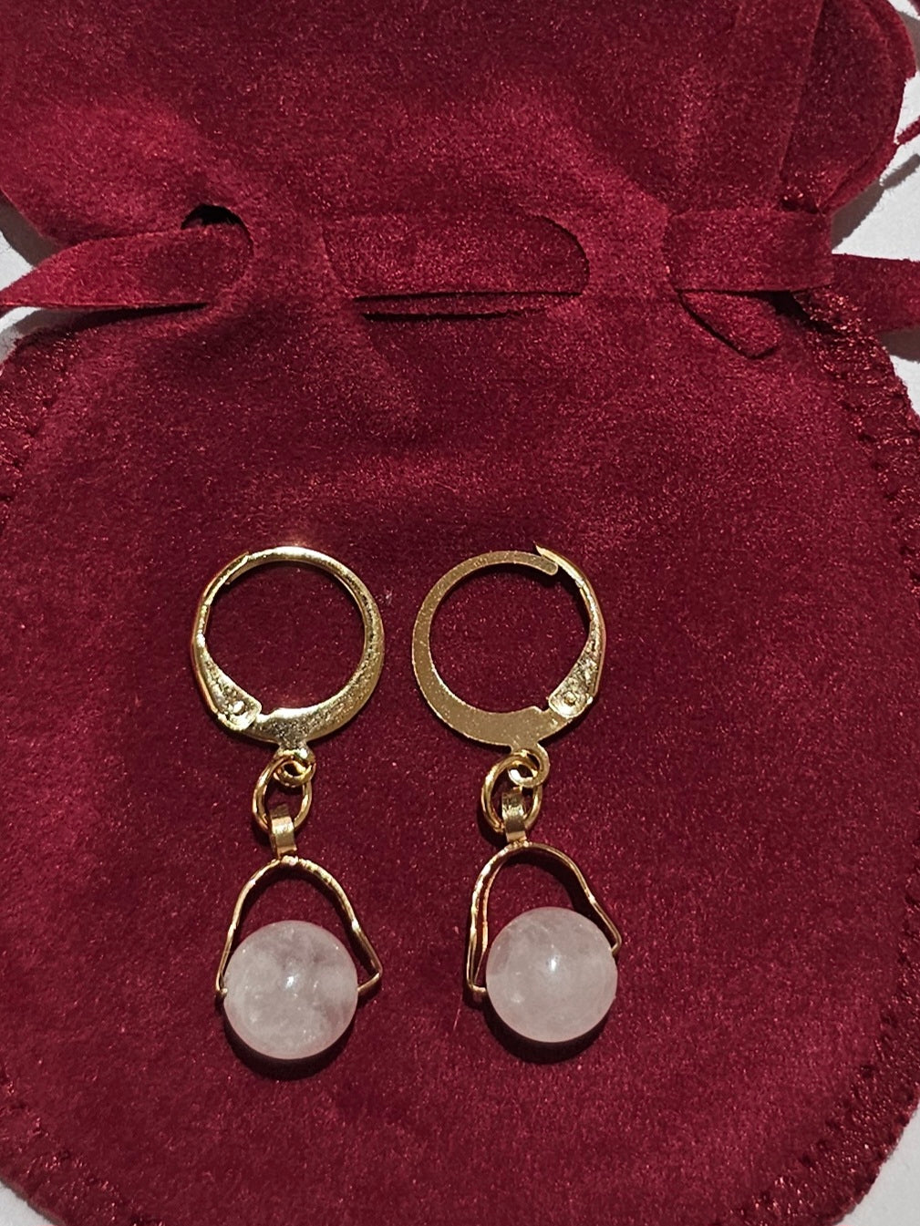 Boucle d'oreilles en acier inoxydable et jade blanc