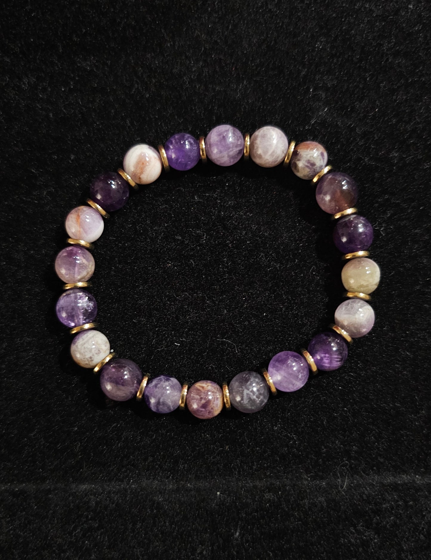 Bracelet améthyste chevron et hématite