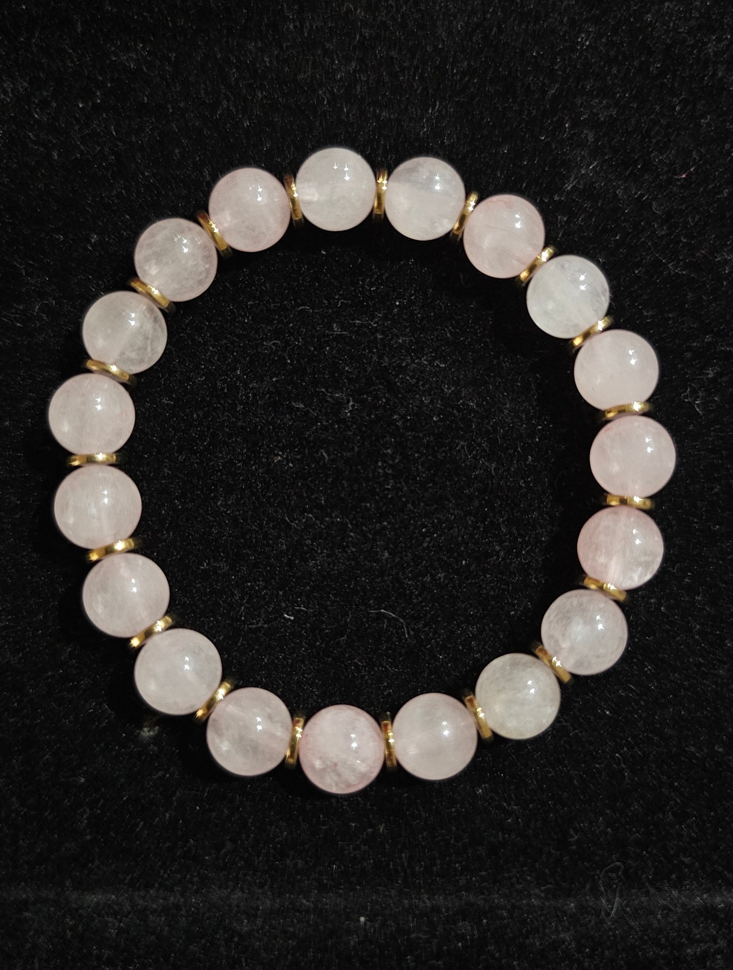 Bracelet en quartz rose et hématite