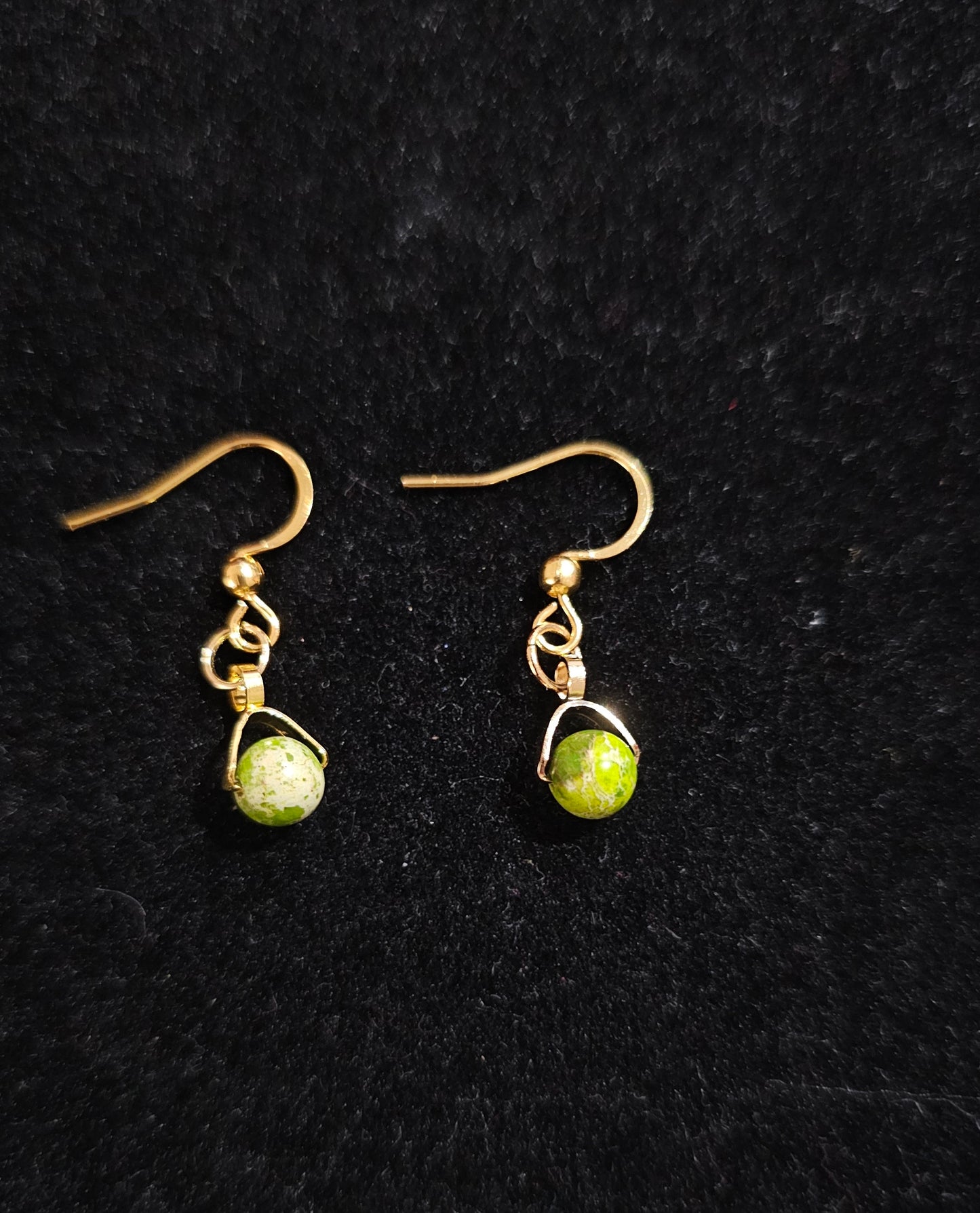 Boucle d'oreilles en acier inoxydable et jaspe impérial vert
