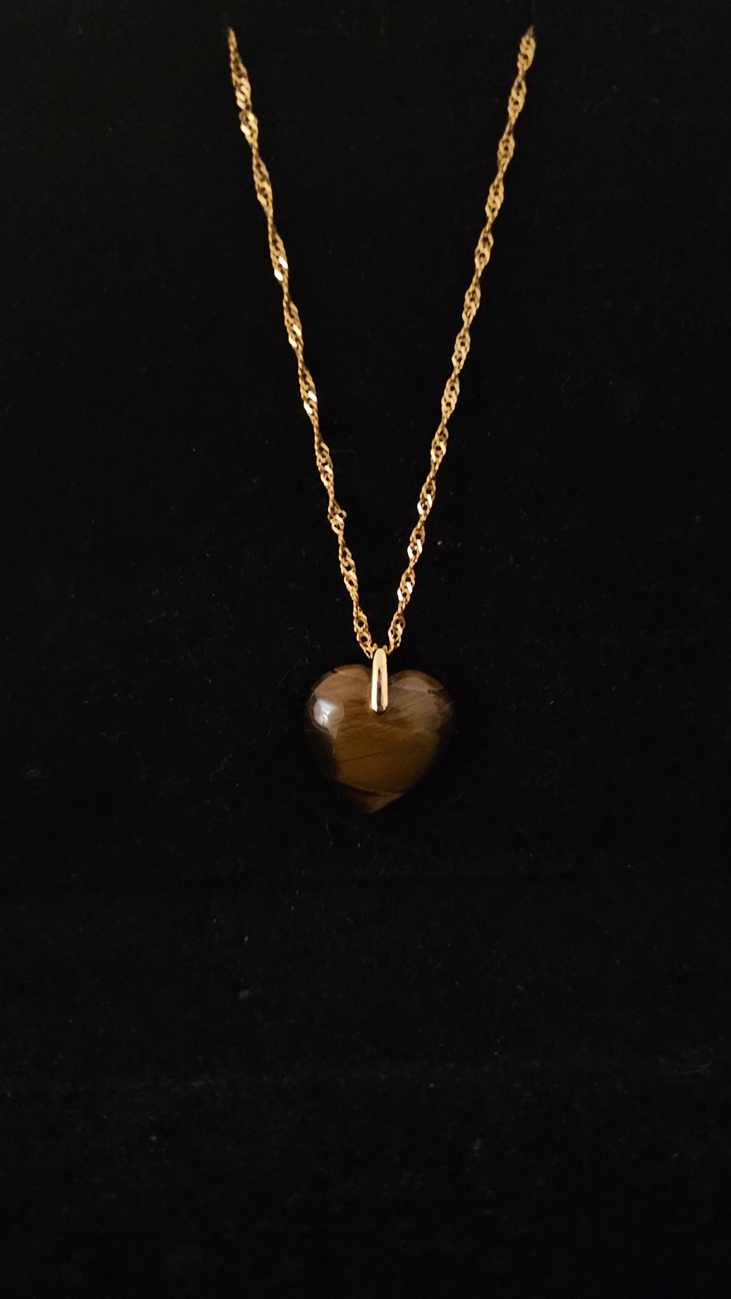 Collier acier inoxydable et œil de tigre