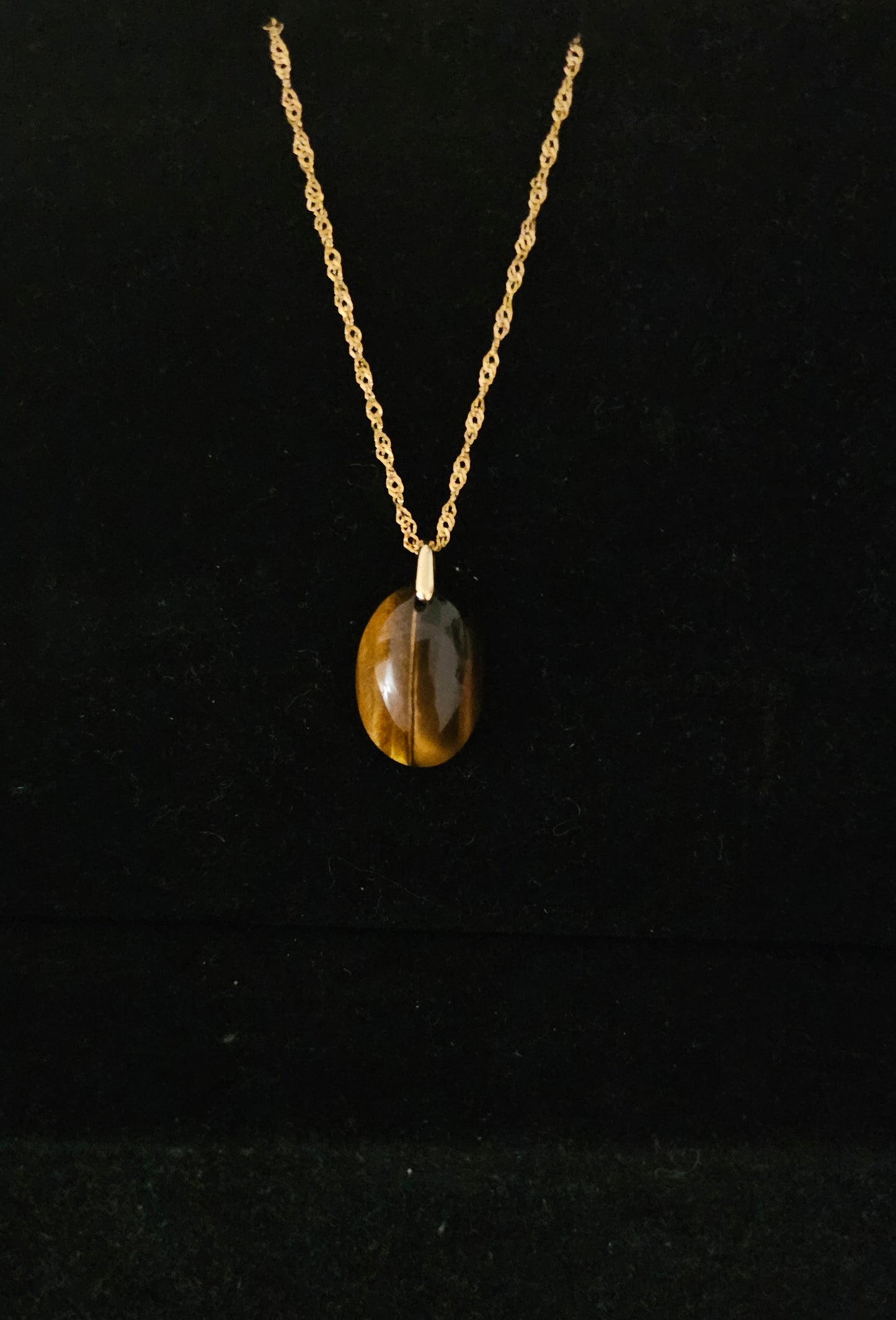 Collier en acier inoxydable et œil de tigre