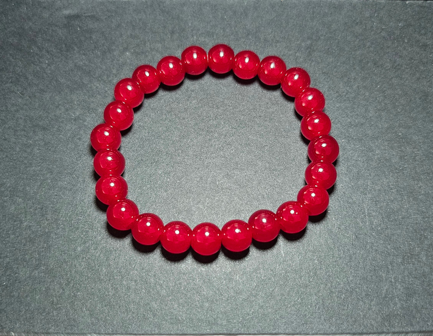 Bracelet élastique agate rouge corail