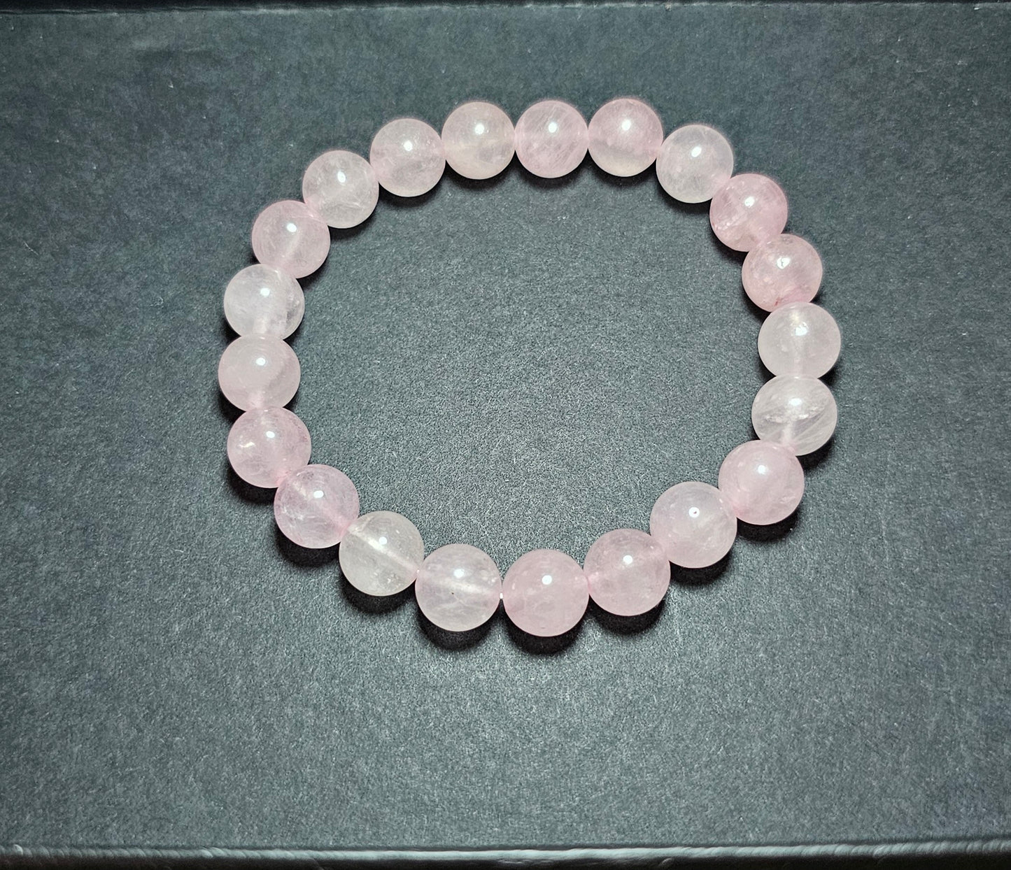 Bracelet élastique en quartz rose