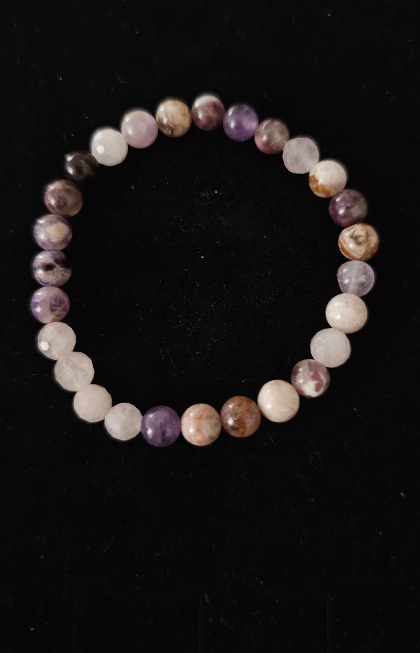 Bracelet élastique en taurmaline rose et quartz rose