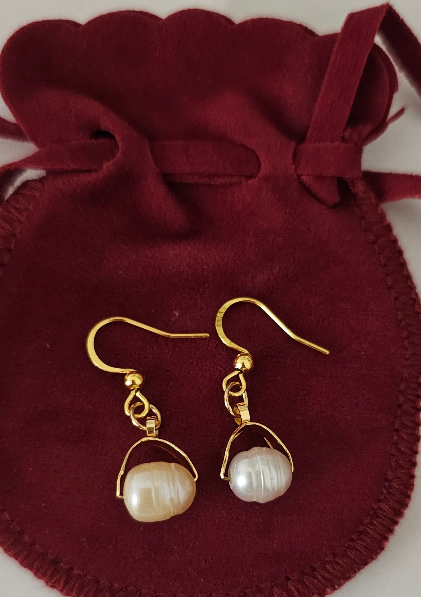 Boucle d'oreilles en acier inoxydable et perles de culture