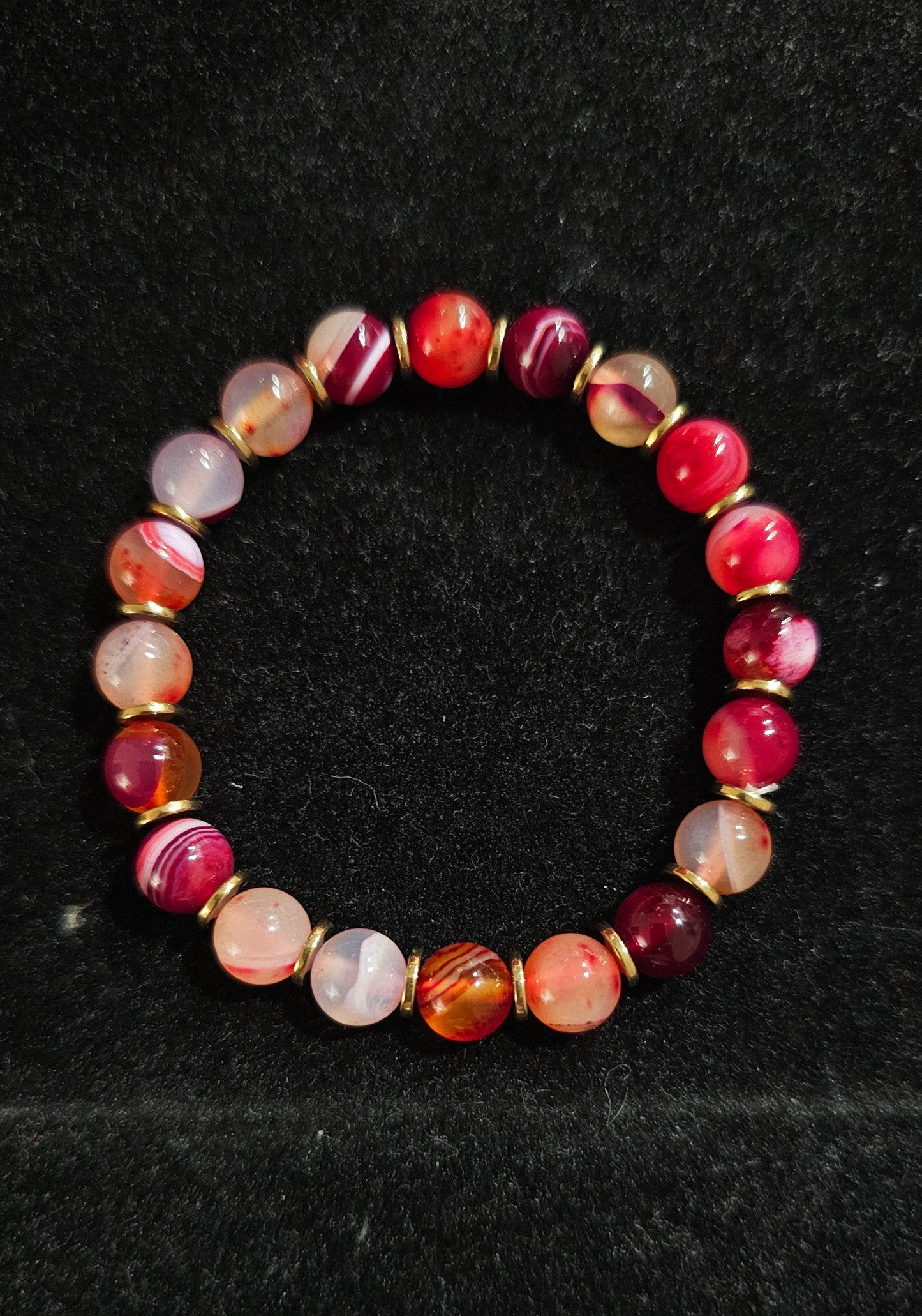 Bracelet agate rubanée et hématite