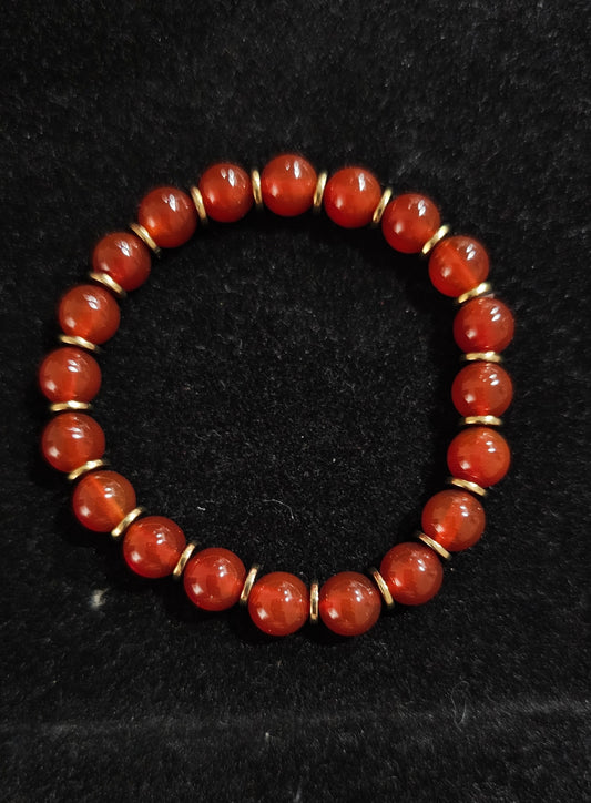 Bracelet en cornaline et hématite