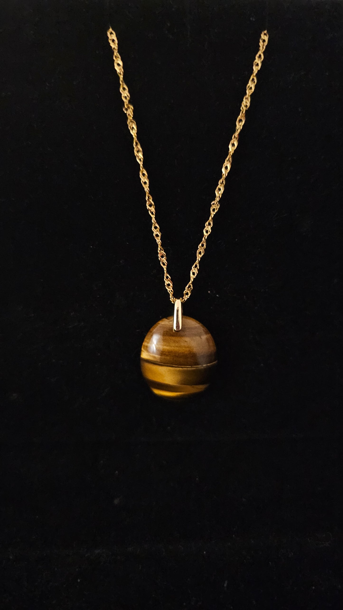 Collier en acier inoxydable et œil de tigre